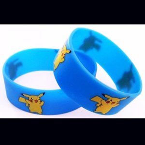 2 pikachu pokemon wristbands bracelets blue set